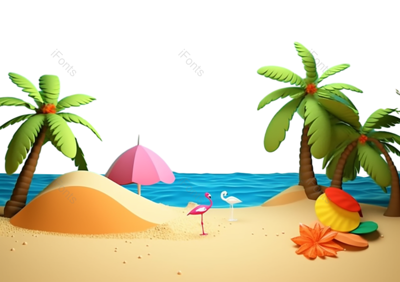 元素图片,卡通元素,夏日PNG,3D免抠素材